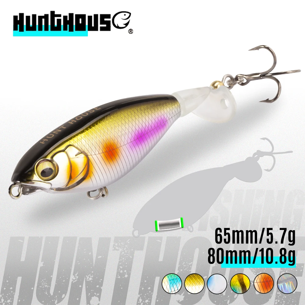 

Hunthouse Whopper Popper Lure 65mm/5.7g 80mm/10.8g Rotating Tail Artificial Floating for Fishing Bass Trout Pike Spinning Baits