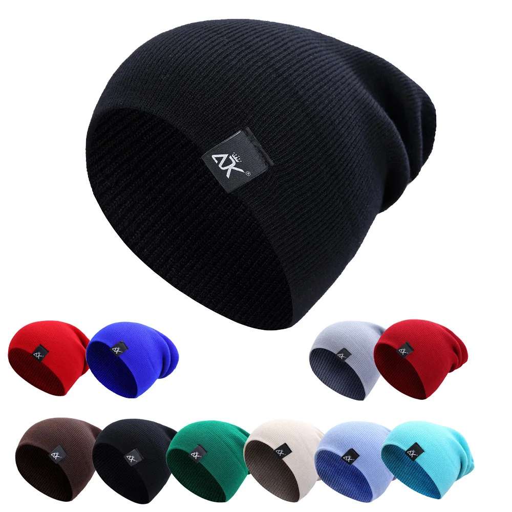 

Unisex Hats Knitted ADK Tags Cap Woman Beaines For Winter Breathable Men Gorras Simple Hats Warm Solid Casual Lady Beanies