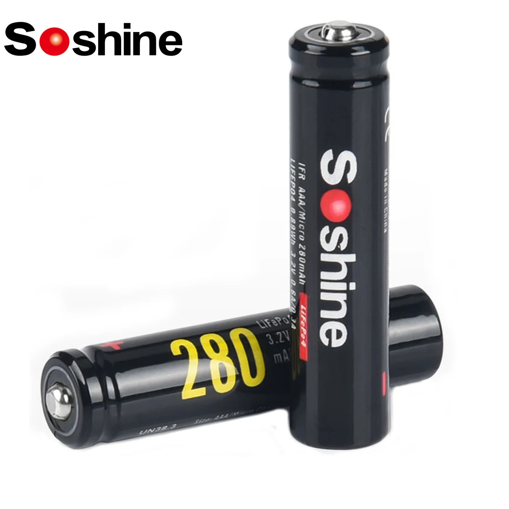 

Soshine 2/4/10/16/20PCS 10440 LiFePO4 280mAh Rechargeable Battery 3.2V AAA Batteries for Microphone Headlamp Flashlight Radio