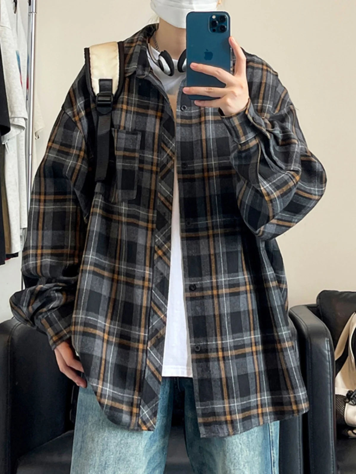 Корейские модные рубашки Sle летняя мужская и женская рубашка в стиле ретро