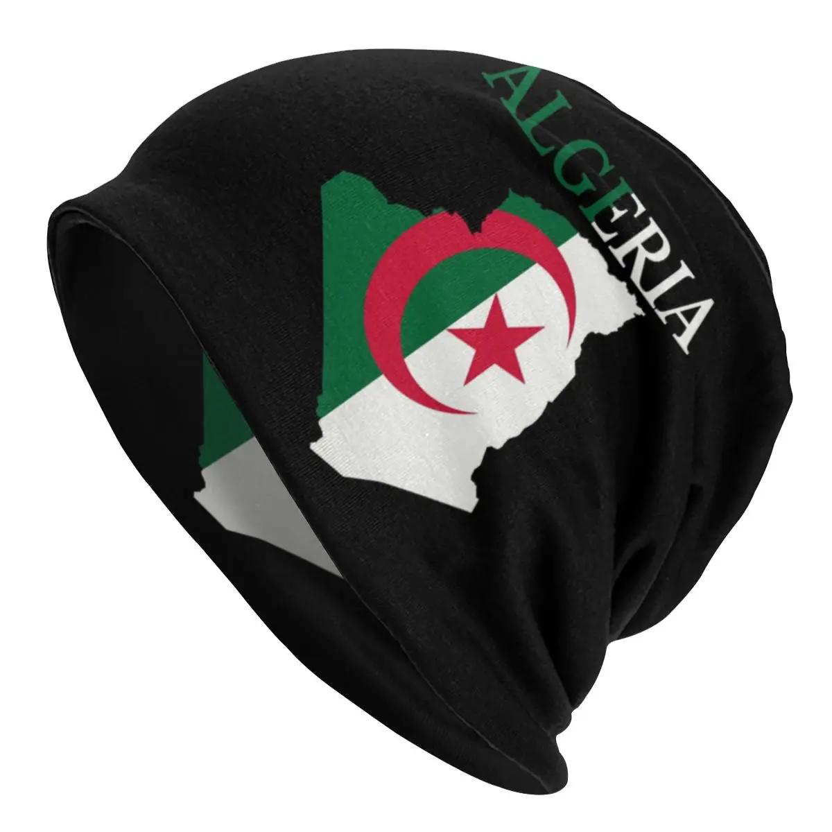 

Algeria Flag Map SKullies Beanies Caps Unisex Bonnet Winter Warm Knitted Hat Women Men Adult Algerian Heart Beanie Hats Outdoor