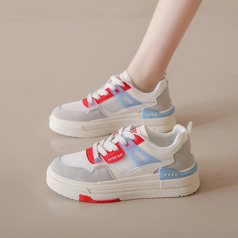 

Ladies Sneakers 2023 Vulcanized Shoes Summer New Designer Gym Casual Sneakers Ladies Breathable Lace Up Shoes Shoes for Women