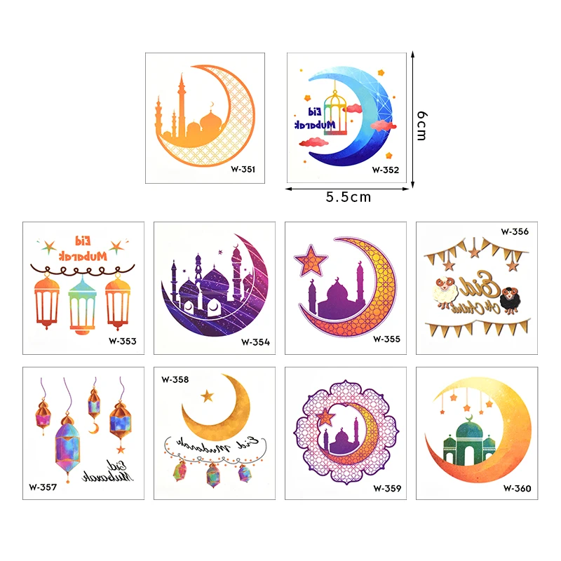 Временные тату-наклейки Eid Mubarak 10/20 шт. Рамадан кареем украшение Исламские