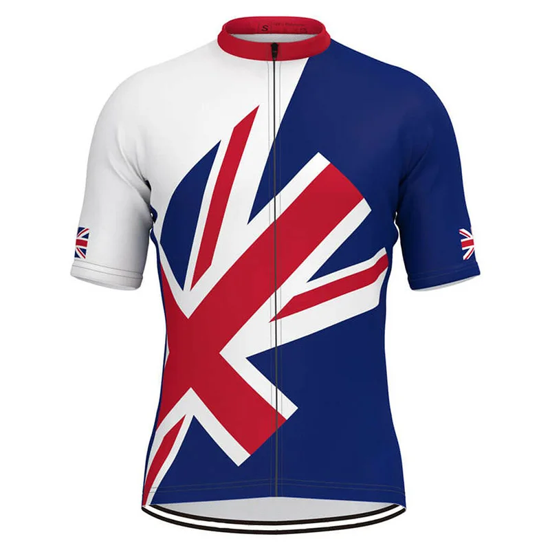 

UK Sport Team Short Sleeve Jersey Cycling Clothes MTB Summer Top Bike Shirt Ciclismo Road Sweater Wear Pocket Bicycle Jacket