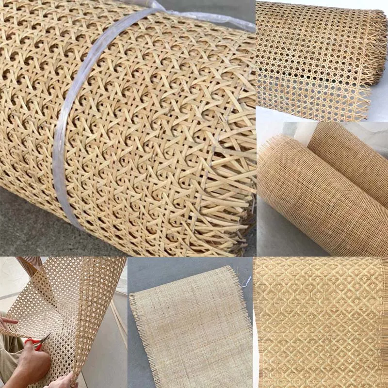 

Natural Indonesian Rattan Wicker Cane Webbing Roll Furniture Chair Table Repair Material Cabinet Door Ceiling Wall Decor