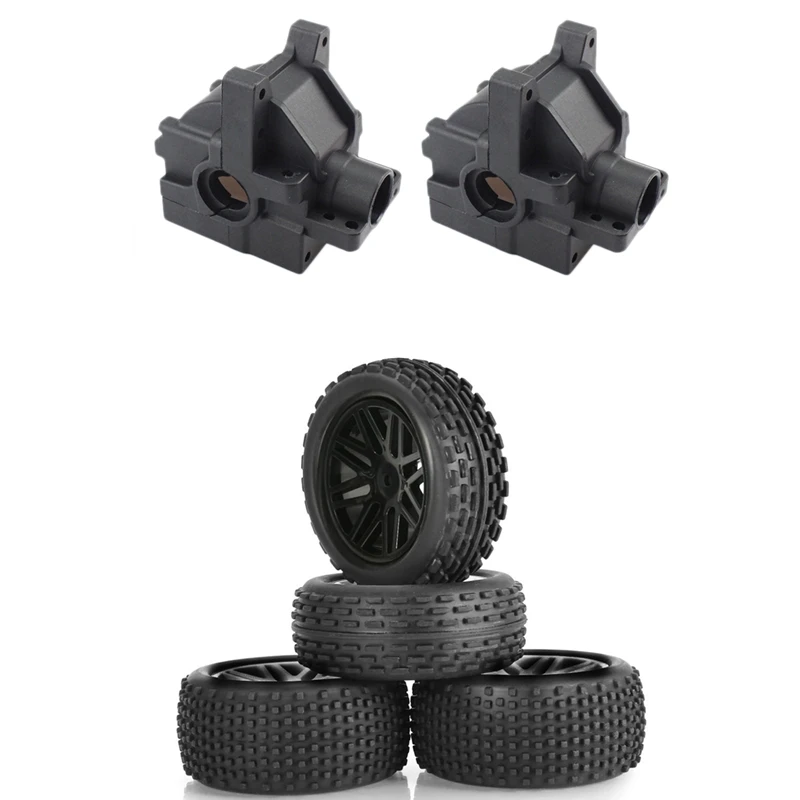 

2 Set RC Car Part: 1 Set 86Mm Tires Wheel Tyre & 1 Set Differential Gearbox Housing Diff Cover 104001-1863