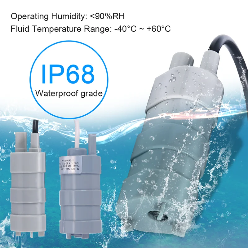 Миниатюрный погружной насос 12 В, насос для аквариума, кемпинга, садовый насос 1500 л/ч и 1000 л/ч