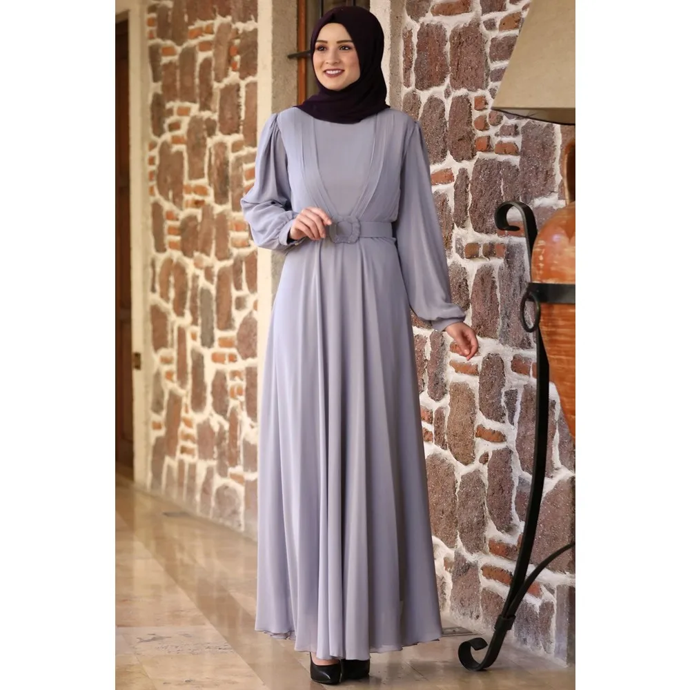 

Вечернее платье Dorlie Cemre хиджаб серого цвета