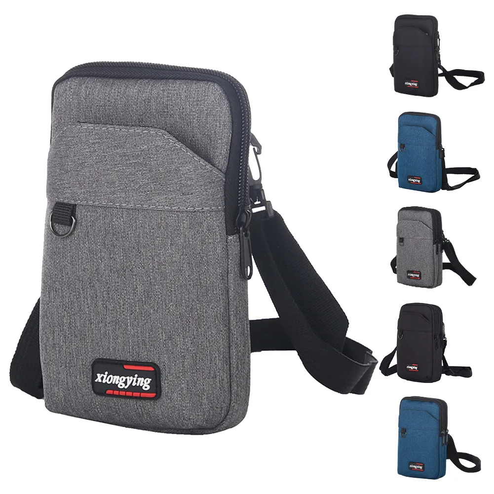 

Multi-compartment Canvas Waist Bags Large Capacity Shoulder Bag Crossbody Bag Shopper Bag for Weekend Vacation Travel Waist Pack