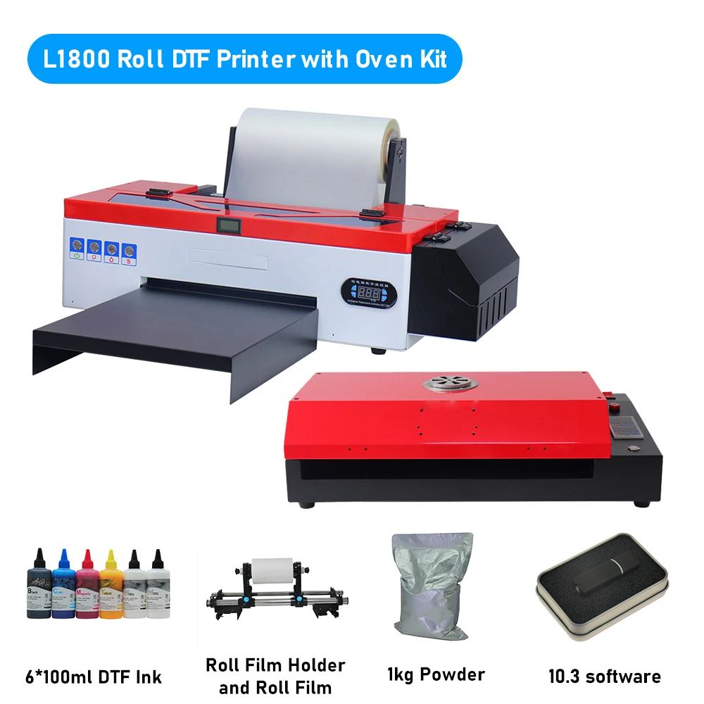 

A3 DTF Printer with Roll Feeder for Epson L1800 A3 DTF Printer Heat Transfer Direct to Film Printer A3 T-Shirt Printing Machine