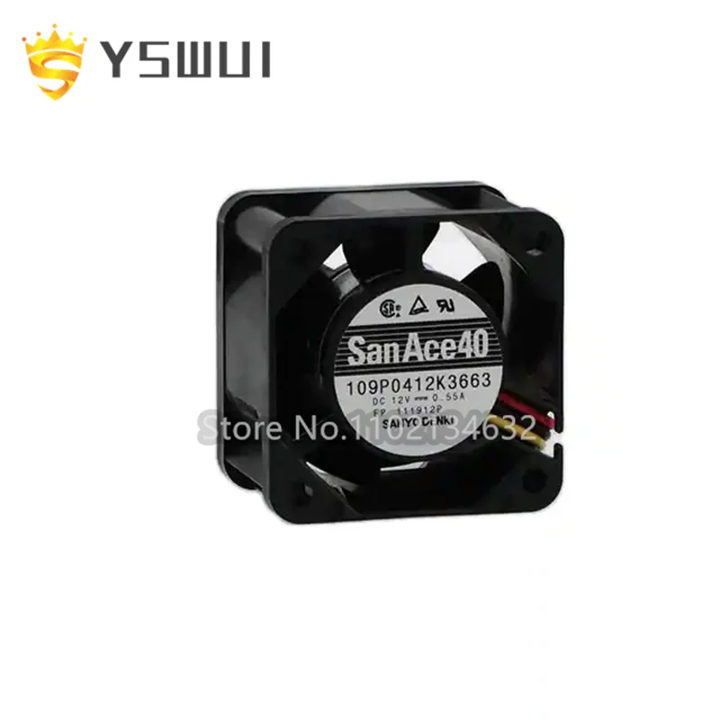 

109P0412K3663 SAN-YO Original FAN 12V 40X28MM TACH W/CONNECTOR