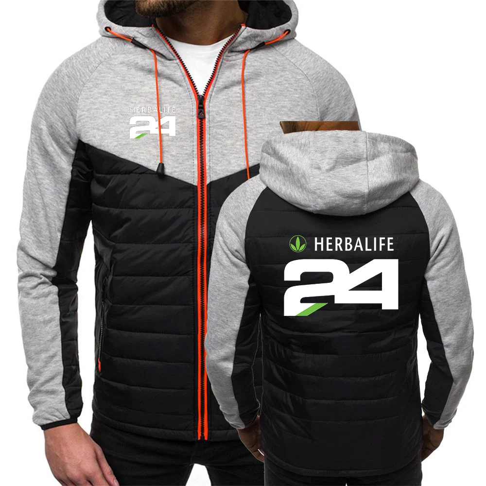 

2023Men's Spring Autumn Hoodies HERBALIFE 24 Fashion Print Coats Casual 7 Color Man Jackets Zipper High Street Applique Top