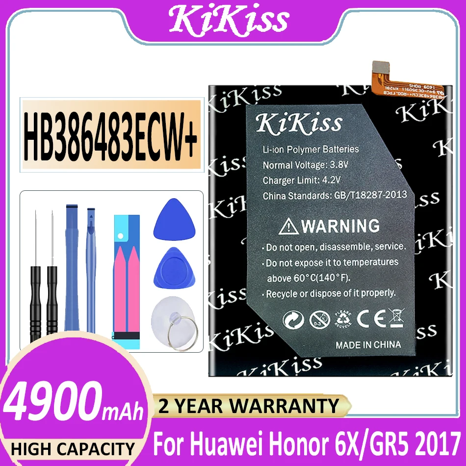 

Phone Battery HB386483ECW+ For Huawei G9 Plus G9Plus For Honor 6X Maimang 5 Maimang5 GR5 2017 4900mAh Replacement Batteries