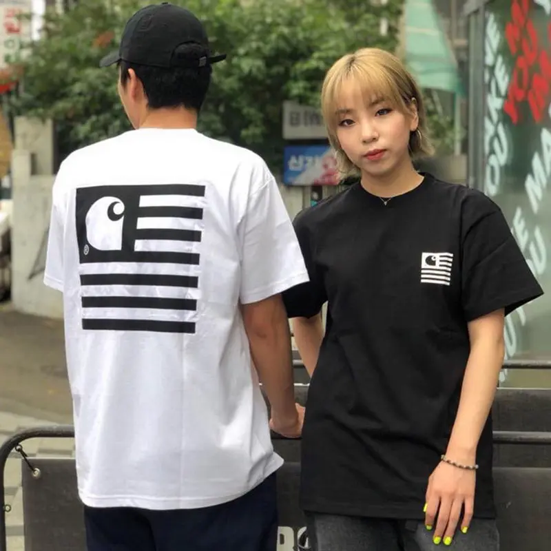 

Carhartt Wip Black White Cotton 100% Woman‘s Men‘s T-shirt O-neck T-shirts Tops Tees For Boy Girl T SHIRT Clothe Couple T Shirts