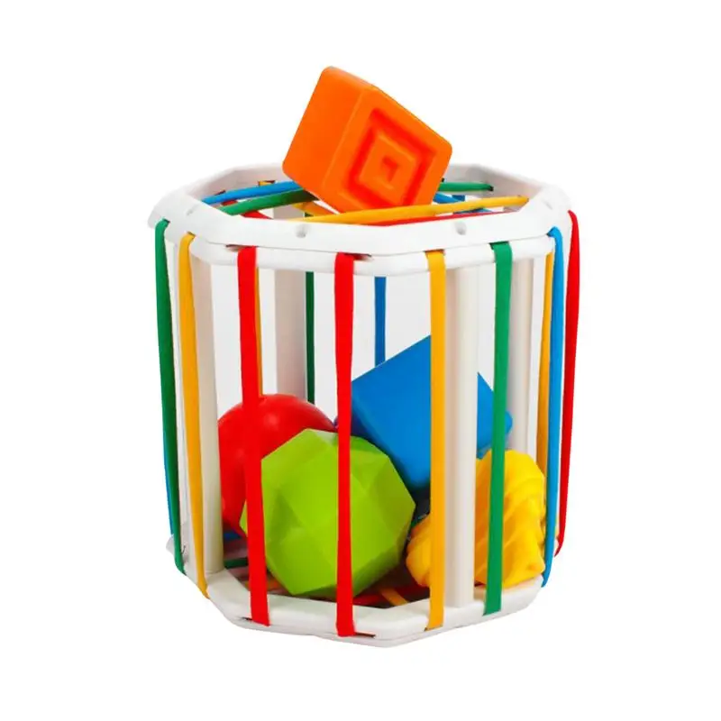 

Baby Sorter Toy Shape Sorting Sensory Toys Smart Brain Octagon Cubes 6 Pieces Multisensory Shape Toys 1-2 Years Old Boys Girls