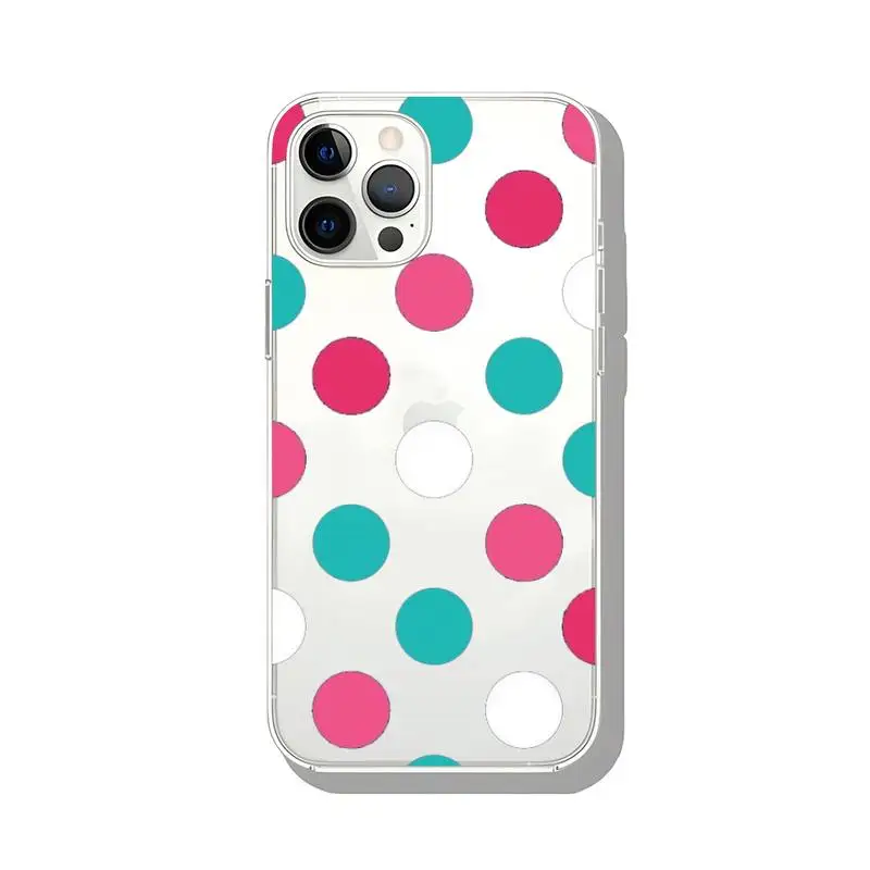 Цветной чехол для телефона в горошек Прозрачный Iphone Se 5 6 S 7 8 Plus Xr X Xs Max 11 12 13 Mini Pro |