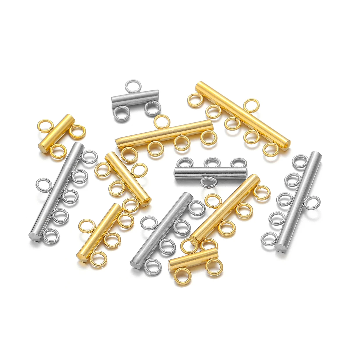 

5Pcs Stainless Steel 2-5 Loops Layer Clasps Bracelet Clasp Bails Drop Earrings Chains Connectors DIY Necklace Jewelry Making