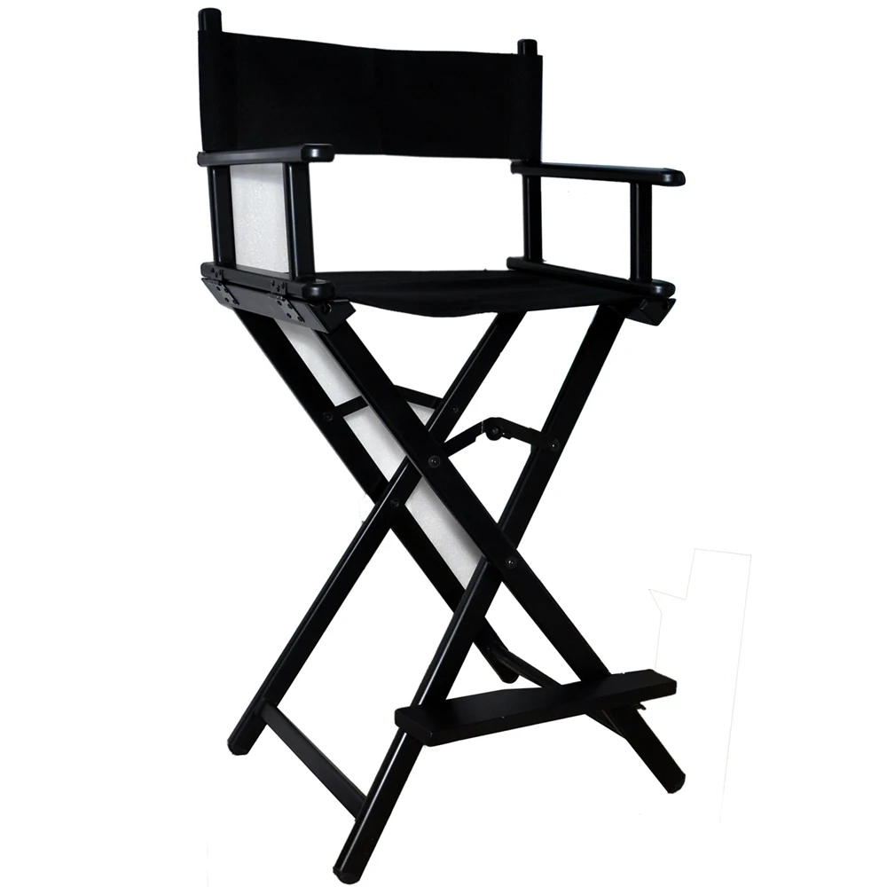 

Metal Folding Portable Black Cosmetic Chair Studio Crew Director Chair Aluminum Alloy