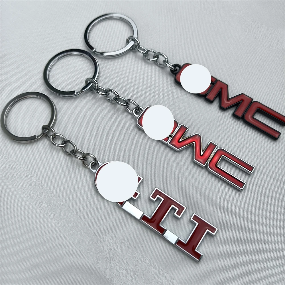 

Car Alloy Keychain Keyring Red Key Tag Decorate for Gmc Gti Ford Chevrolet Fiat Jeep Men Automotive Accessories Gadgets Gifts