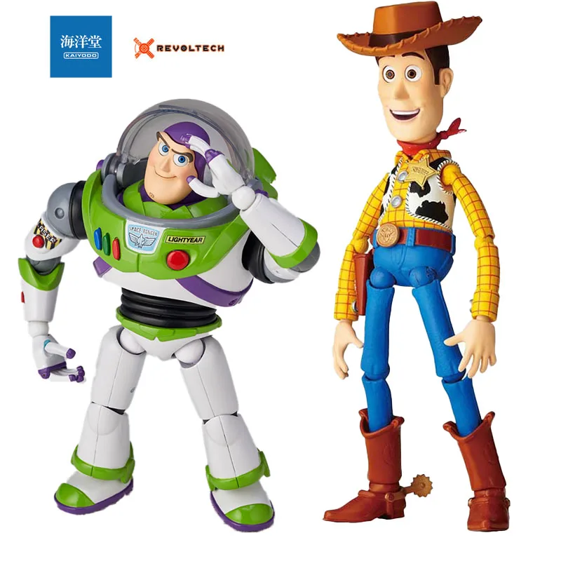 

In Stock 100% Original KAIYODO Revoltech Toy Story BUZZ LIGHTYEAR Sherif Woody Ver 1.5 Action Anime Figure Model Toys Doll Gift