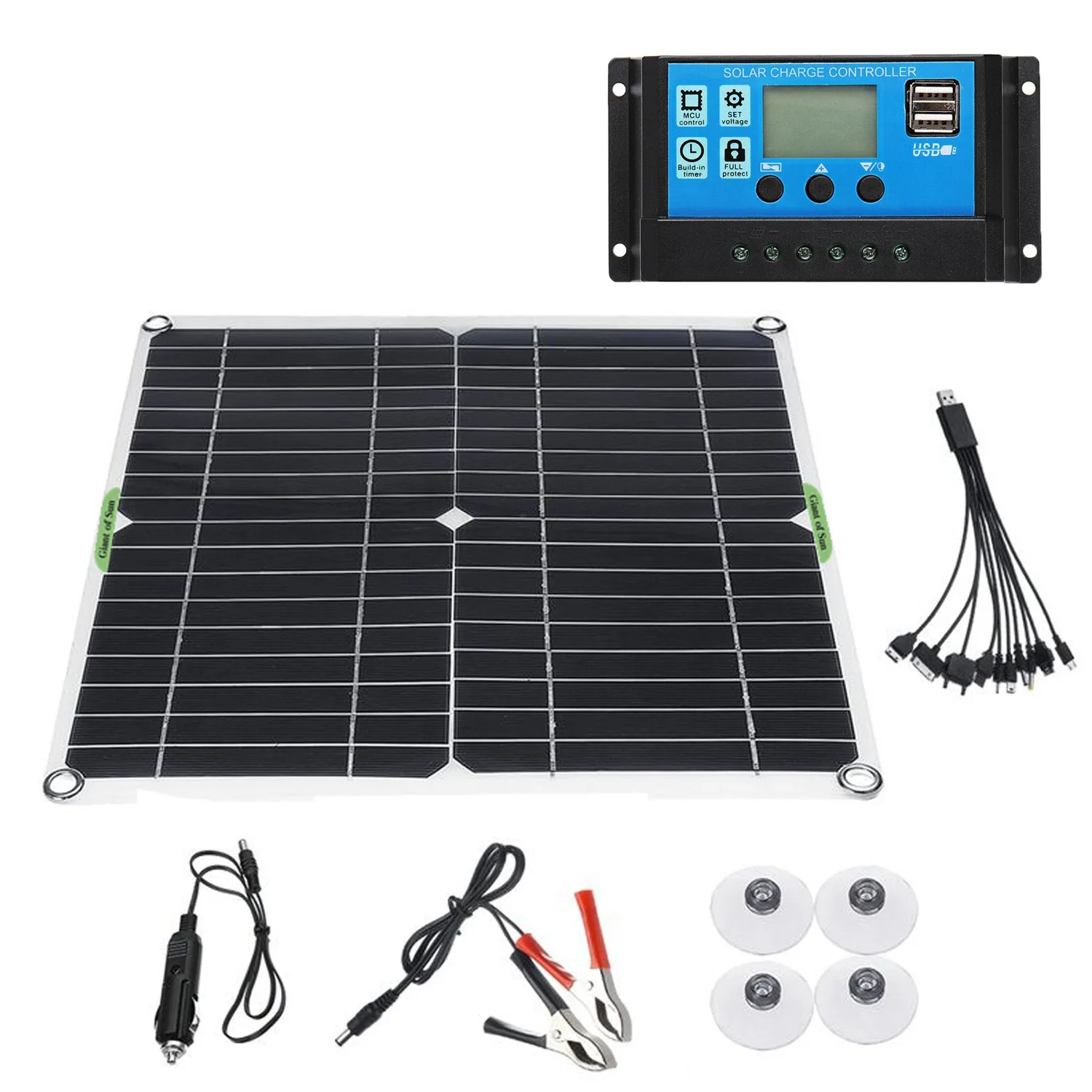 

200W Solar Panel Kit 12V Battery Charger with 100A Controller Caravan Boat