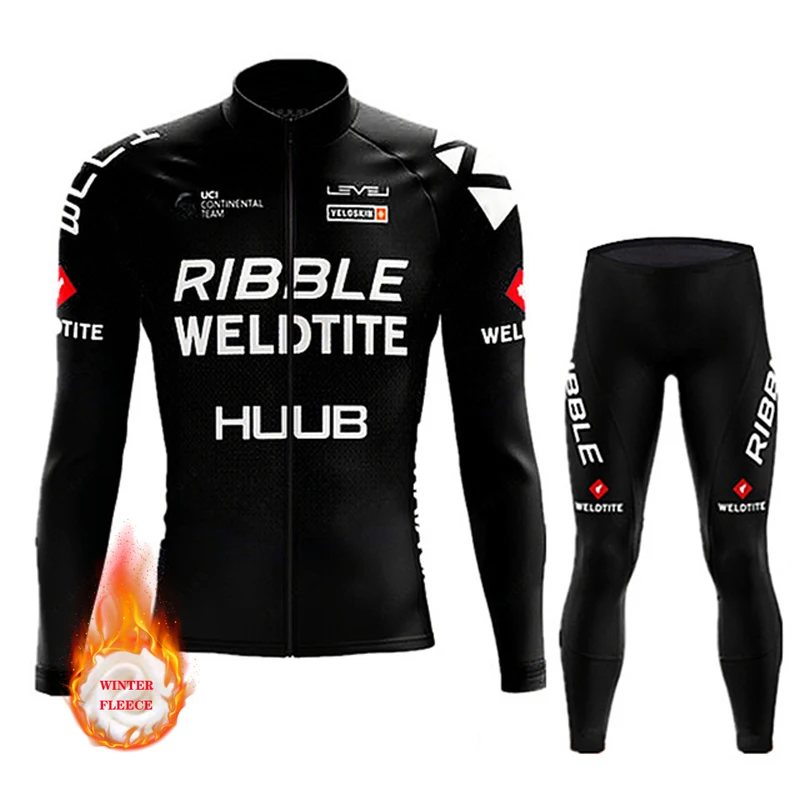 

2022 New HUUB Winter Fleece Pro Cycling Jersey Sets Mountian Bicycle Clothes Wear Ropa Ciclismo Racing Bike Clothing Cycling Set