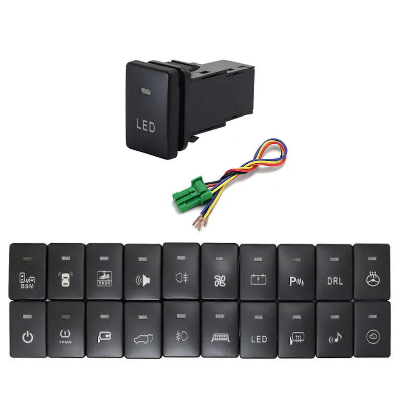 

1PC Car LED Battery Radar Power Steering Sheel Fog Lights Spotligh Switch Button For Toyota Land Cruiser 07-20 Camry 06-16 Venza