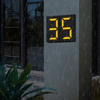 led solar power light sign house hotel door address plaque number digits plate lamp outdoor wall led home high brightness sign