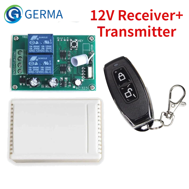 GERMA 433 Mhz универсальный беспроводной пульт дистанционного управления Переключатель DC 12V 2CH RF релейный модуль приемника + 2 CH RF 433 Mhz дистанционный передатчик