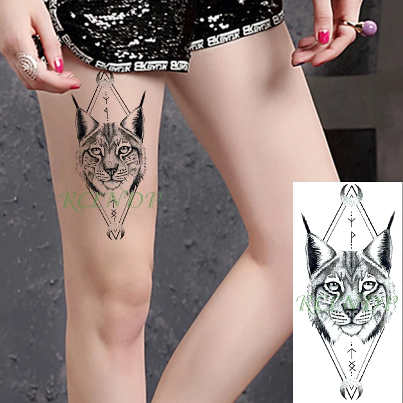 

Waterproof Temporary Tattoo Sticker tiger head moon geometric pattern arrow Fake Tattoo Flash arm leg Tattoo for Girl Women Men