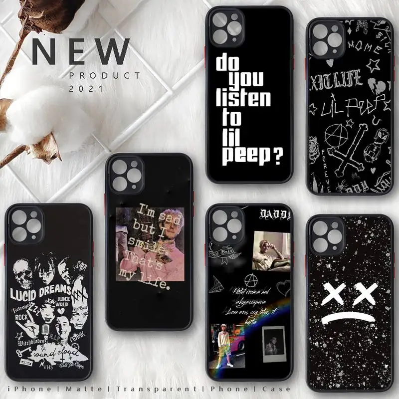 

lil peep singer Phone Case For iphone 13 12 11 8 7 plus mini x xs xr pro max matte transparent cover