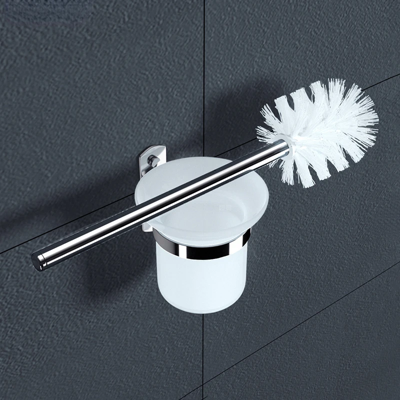 

Toilet Brush Holder Nail-free Wall-Mounted Stainless Steel PP WC Cleaning Utensils for Toilet Bathroom Accessories Sets