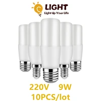 10pcs bar led column bulb t37 9w ac220v e27 e14 super bright 3000k 4000k 6000k lamp for home bedroom office decoration