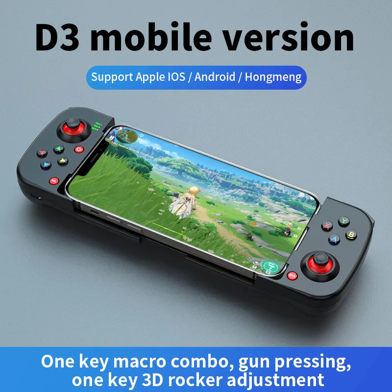 

Mobile wireless Bluetooth 5.0 game handle, suitable for Android/iOS direct-connected mobile game stretching handle