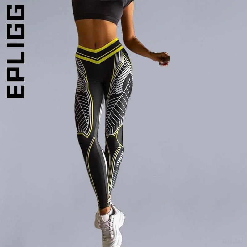 Epligg Women Fashion Seamless Fitness Leggings Digital Printing Leggings Clothing Tights Yoga Pants Yoga Pants Women Female