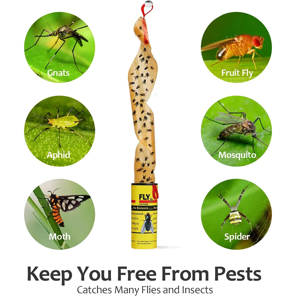 24 шт. липкая ловушка для мух в помещении и на открытом воздухе подвесная лента