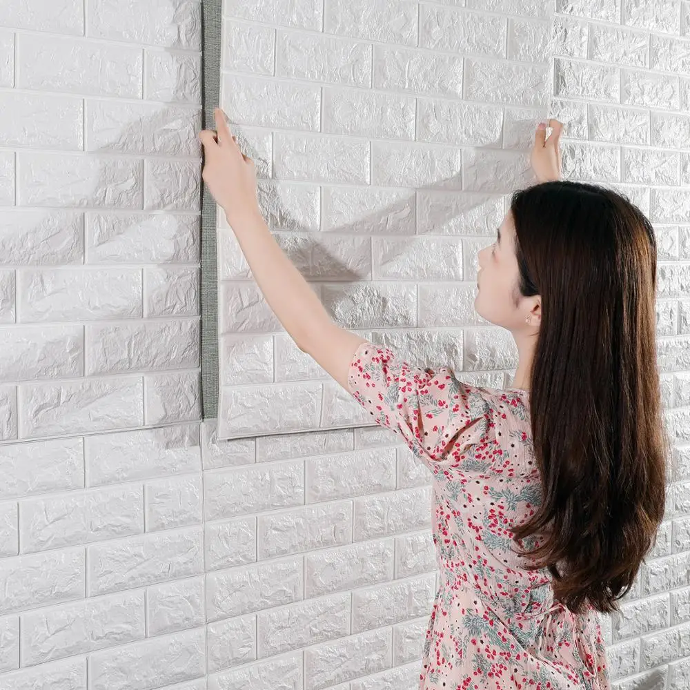 

10M 3D Brick Wall Stickers DIY Self Adhensive Decor Foam Waterproof Wall Covering Wallpaper Background Kids Living Room