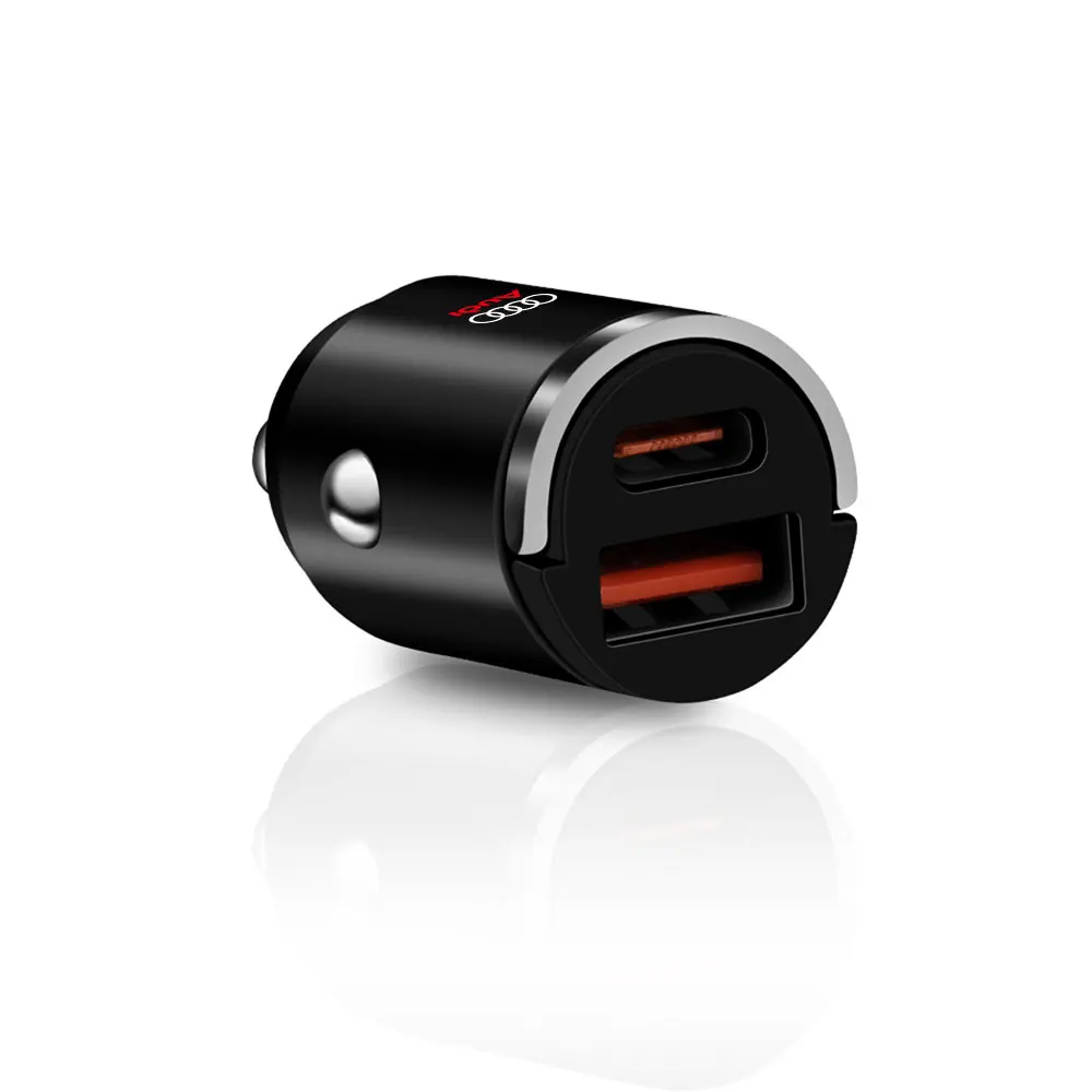 Фото Автомобильное быстрое зарядное устройство с портами USB Type-C, адаптер питания, колпачок-заглушка для Audi Sline 8V A2 B5 8P A4L A5 A6 A7 B8 A8L TT Q1 Q2 Q3 B7 Q5 RS Q7 №2