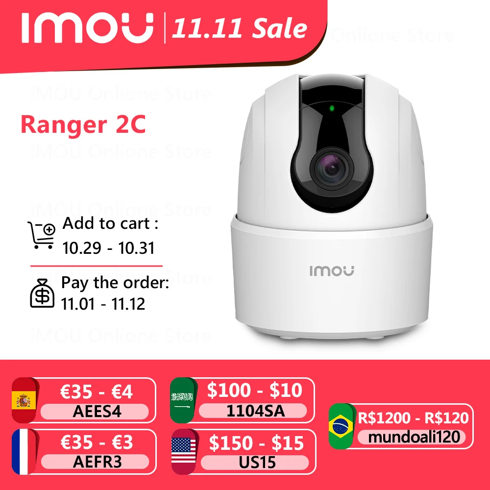 

Dahua домашняя панорамирование и наклон Wifi ip-камера Imou Ranger 2C аномальное Обнаружение звука ночное видение Режим конфиденциальности сигнализац...