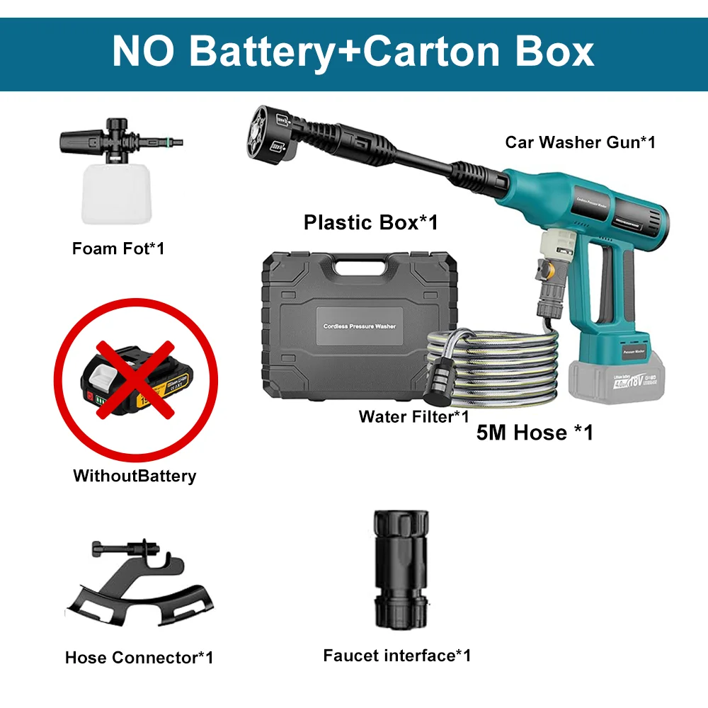 

Аккумуляторный бесщеточный мойщик высокого давления Makita 250 бар 6 в 1