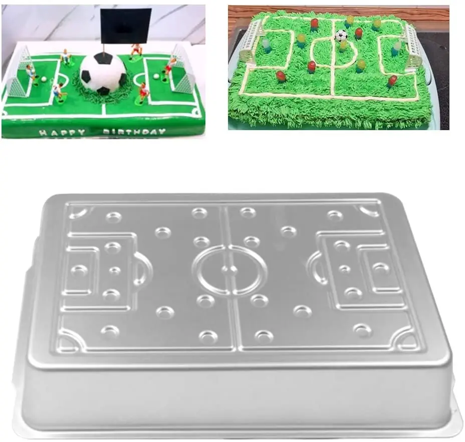 

aluminum 3d football field shape cake decorating mould baking pan diy birthday cake mould kitchen supplies