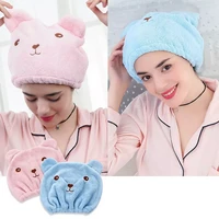 lovely cat hair drying cap bath towel microfiber shower sleeping hat wrapped towels bathing caps for women bathroom accessories