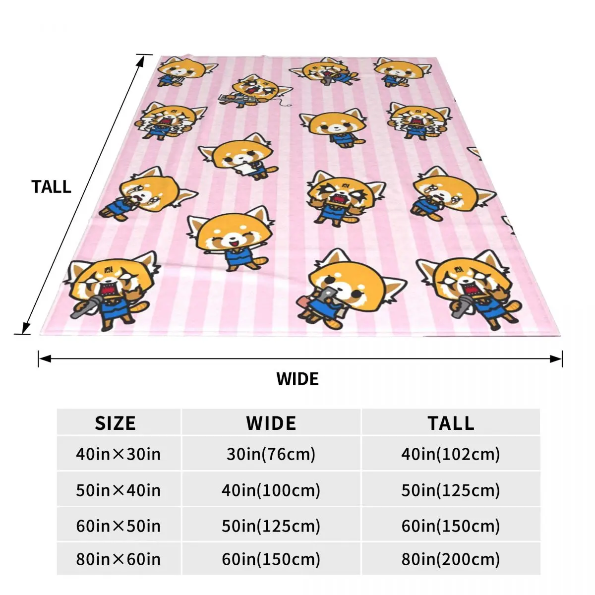 Фланелевое одеяло Aggretsuko Collages супер теплое для домашнего декора новинка кемпинга