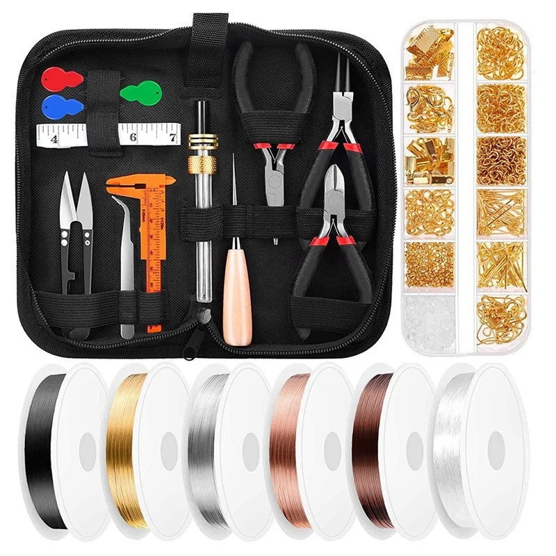 

Jewelry Making Kit, Jewelry Making Supplies Tools With Pliers Jewelry Wires, Wire Wrapping Tools Kit For Jewelry Making