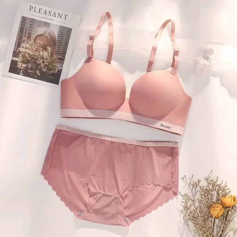 Seamless Bralette Women Push Up Bras and Panty Sets Wireless Brassiere Sexy Ladies Underwear Panties Set Lingerie Outfit