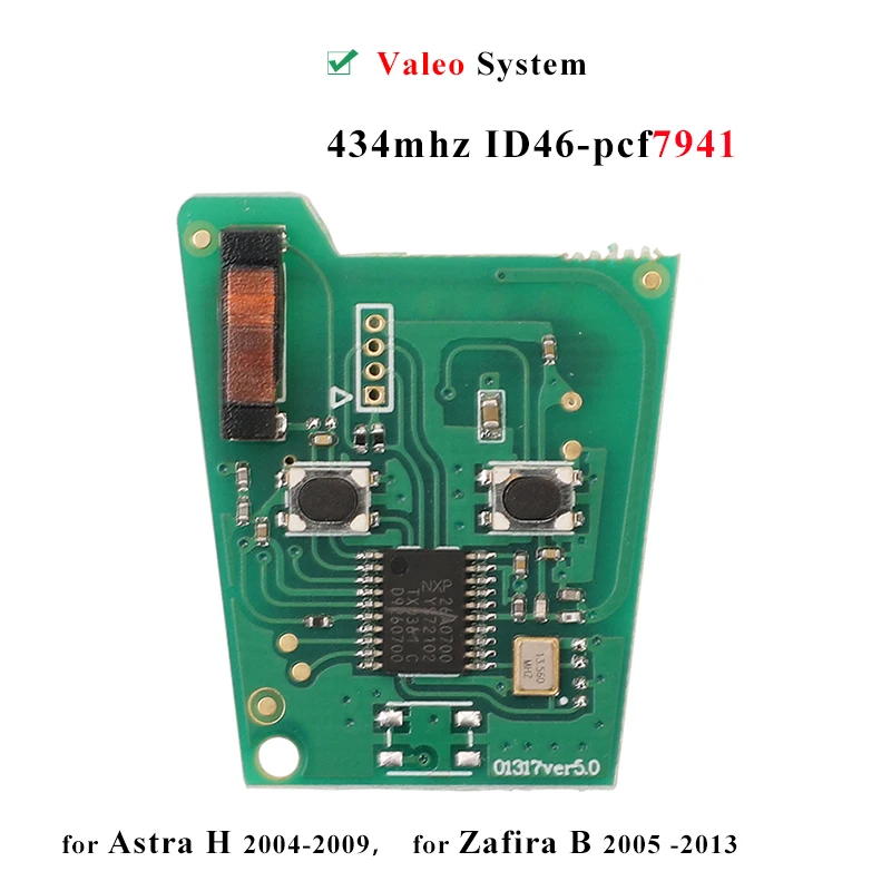 

Jingyuqin 433 МГц ID46-pcf7941 Автомобильный дистанционный ключ для Opel/Vauxhall Astra H 2004-2009 Zafira B 2005-2013 Corsa D 2007-2012 Meriva B