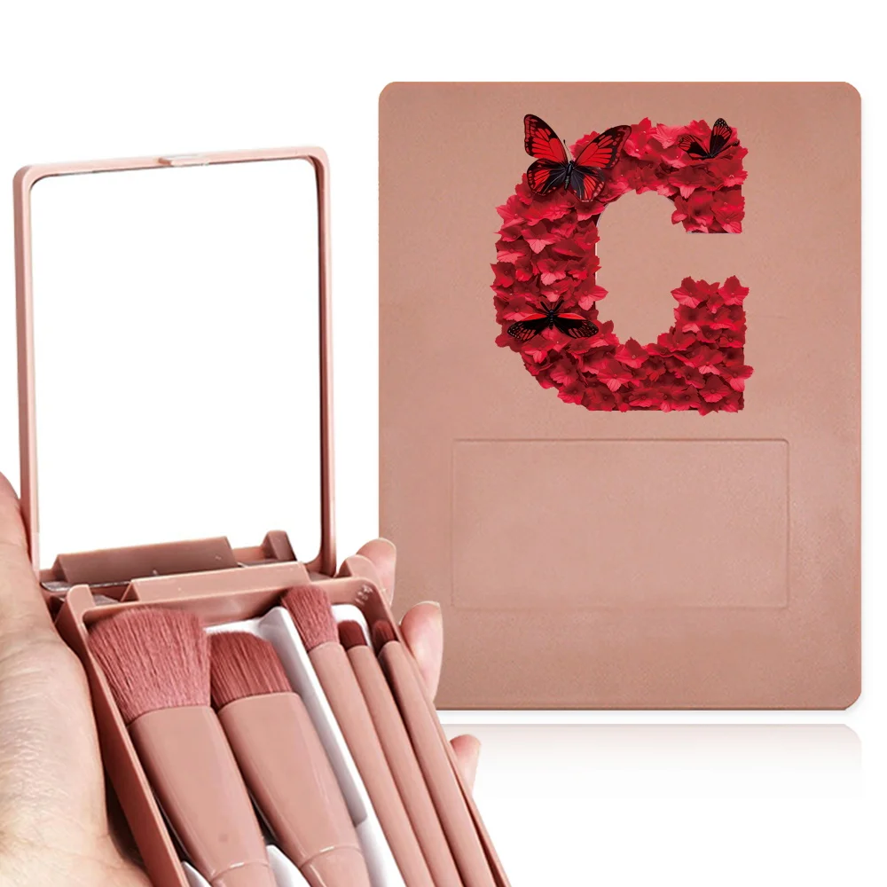 5 шт. набор косметических кистей с зеркалом для хранения