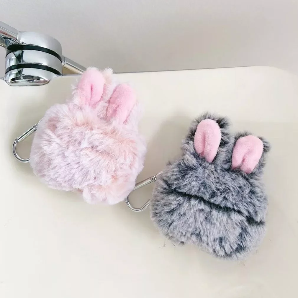 

Cute Plush Rabbit Ear Protector Case for Apple AirPods 1 2 Wireless Charging Box Soft Fluffy Plush Protective Cover for Airpods