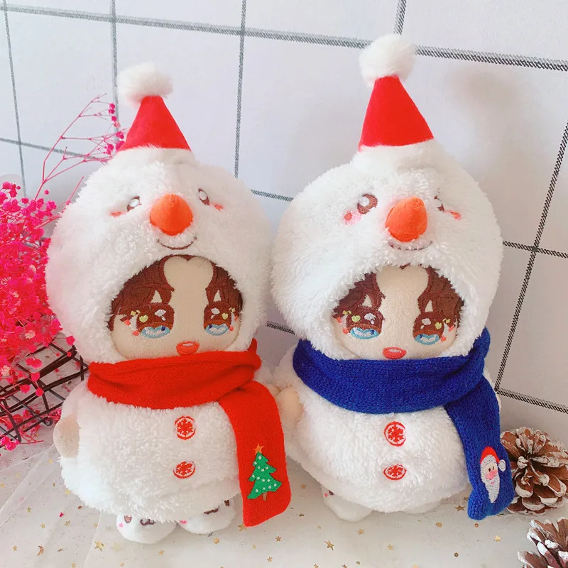 

New Arrival Cute Clothing snowman hat sweater scarf pants suit for EXO Doll 20cm Handmade Doll Clothes DollS Accessories Gift