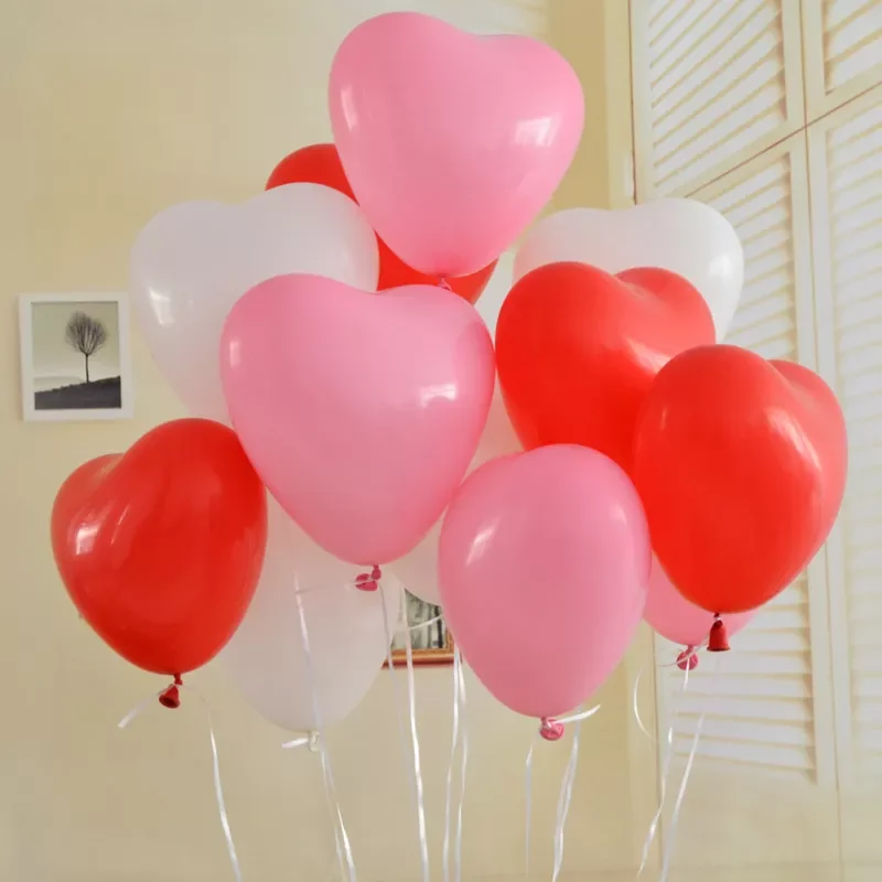 

12 inch Pink White Red Love Heart Latex Balloons Wedding Valentines Day Romantic Decoration Globos Birthday Party Ballon
